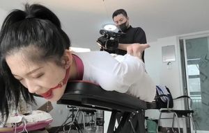 Asian Model restrain bondage & kittle